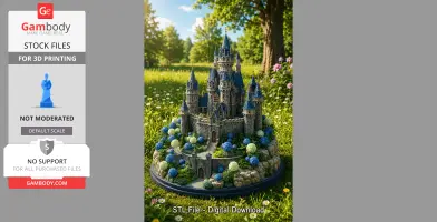Enchanted Blue Castle STL File for 3D Print