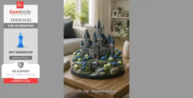 Enchanted Blue Castle STL File for 3D Print