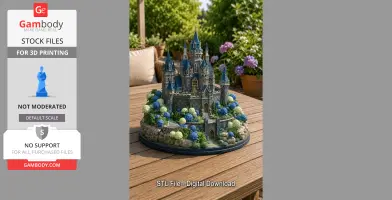 Enchanted Blue Castle STL File for 3D Print