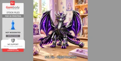 Shadow Mecha Dragon STL File for 3D Print