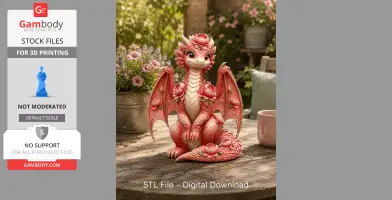Rosé Bloom Dragon STL File for 3D Print
