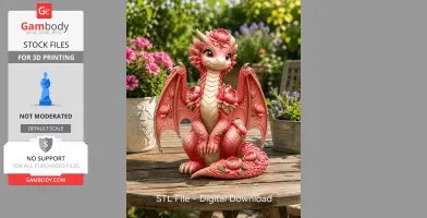 Rosé Bloom Dragon STL File for 3D Print