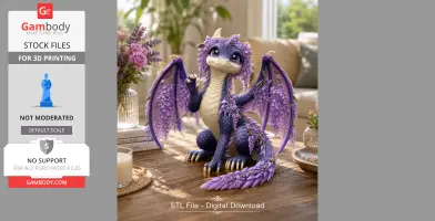 Wisteria Blossom Dragon STL File for 3D Print
