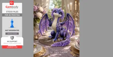 Wisteria Blossom Dragon STL File for 3D Print