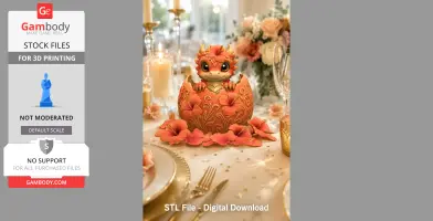 Hibiscus Hatchling Dragon STL File for 3D Print