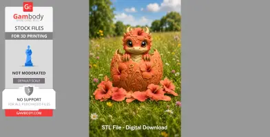 Hibiscus Hatchling Dragon STL File for 3D Print