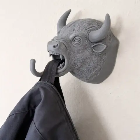 Buffalo Head Wall Hanger Coat and Key Holder Hook