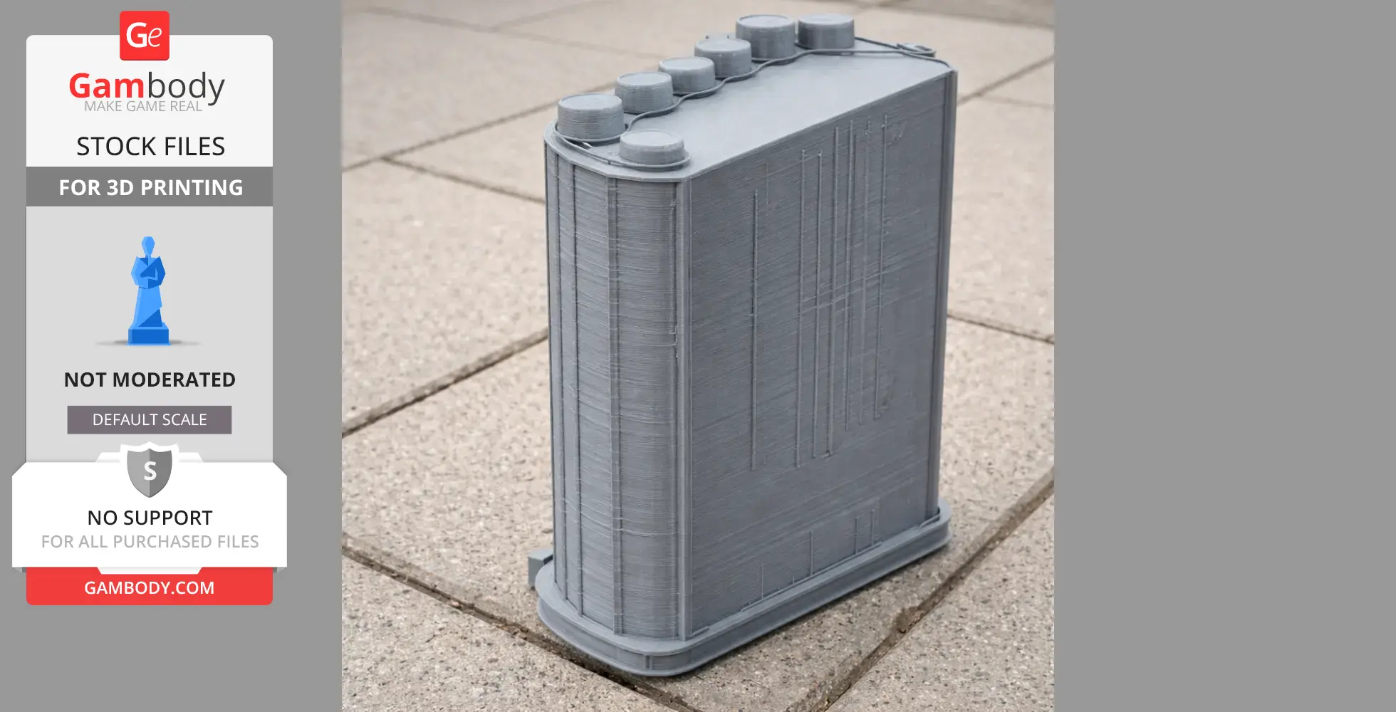 3D-printed gray model of the Copan Building with stacked cylindrical structures on top.