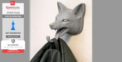 Fox Head Wall Hanger Coat and Key Holder Hook