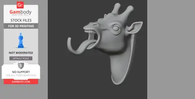 Giraffe Head Wall Hanger Coat and Key Holder Hook