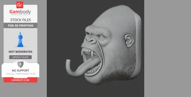 Gorilla Head Wall Hanger Coat and Key Holder Hook