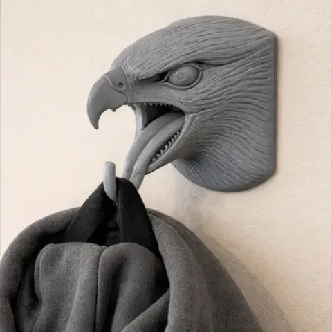 Hawk Head Wall Hanger Coat and Key Holder Hook