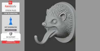 Hedgehog Head Wall Hanger Coat and Key Holder Hook
