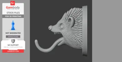 Hedgehog Head Wall Hanger Coat and Key Holder Hook