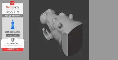 Hippopotamus Head Wall Hanger Coat and Key Holder Hook