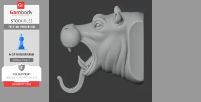 Hippopotamus Head Wall Hanger Coat and Key Holder Hook