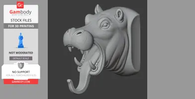 Hippopotamus Head Wall Hanger Coat and Key Holder Hook