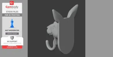 Kangaroo Head Wall Hanger Coat and Key Holder Hook