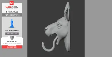Kangaroo Head Wall Hanger Coat and Key Holder Hook
