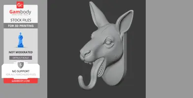 Kangaroo Head Wall Hanger Coat and Key Holder Hook