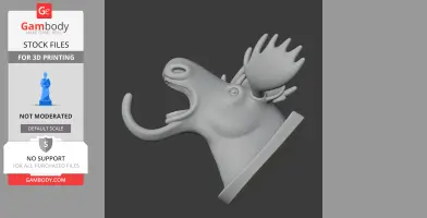Moose Head Wall Hanger Coat and Key Holder Hook
