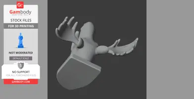 Moose Head Wall Hanger Coat and Key Holder Hook