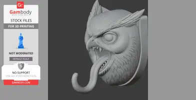 Owl Head Wall Hanger Coat and Key Holder Hook