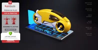 TRON 1982 Light Cycle 3D Printer Files | Assembly + Action
