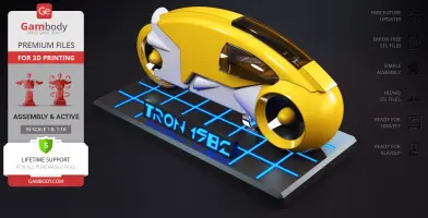 TRON 1982 Light Cycle 3D Printer Files | Assembly + Action