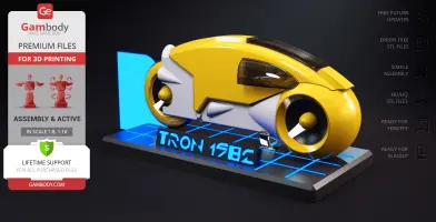 TRON 1982 Light Cycle 3D Printer Files | Assembly + Action