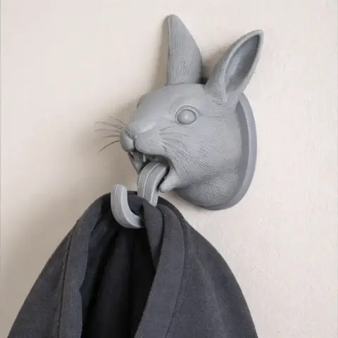 Rabbit Head Wall Hanger Coat and Key Holder Hook