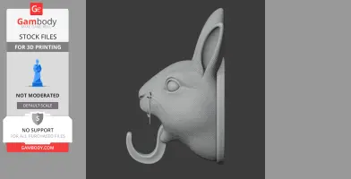 Rabbit Head Wall Hanger Coat and Key Holder Hook