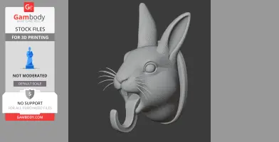 Rabbit Head Wall Hanger Coat and Key Holder Hook