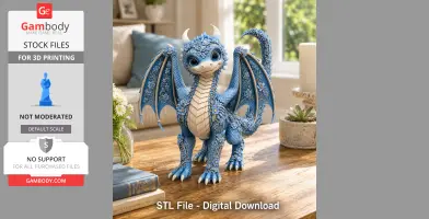 Azure Blossom Dragon STL File for 3D Print