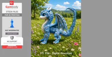 Azure Blossom Dragon STL File for 3D Print