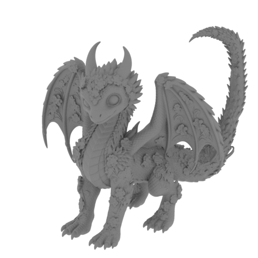 Azure Blossom Dragon.stl
