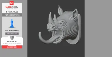 Rhino Head Wall Hanger Coat and Key Holder Hook