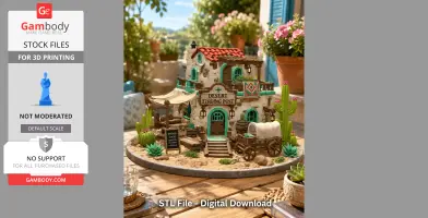 Desert Trading Post Fantasy Western Village STL File for 3D Print