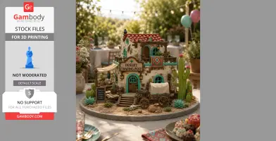 Desert Trading Post Fantasy Western Village STL File for 3D Print