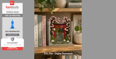 Sakura Sanctuary Book Nook STL File for 3D Print