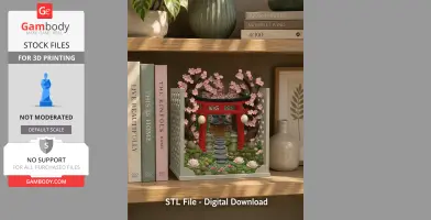 Sakura Sanctuary Book Nook STL File for 3D Print