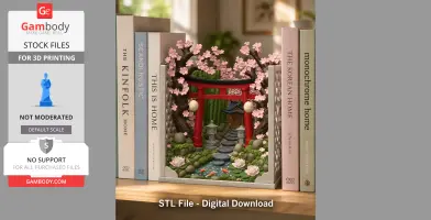 Sakura Sanctuary Book Nook STL File for 3D Print