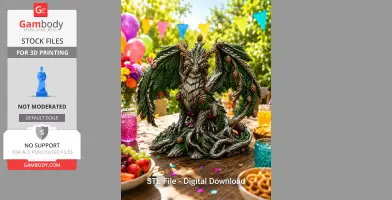 Ancient Forest Guardian Dragon STL File for 3D Print