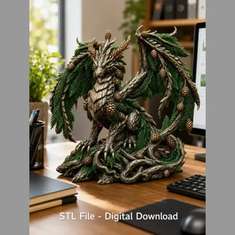 Ancient Forest Guardian Dragon STL File for 3D Print