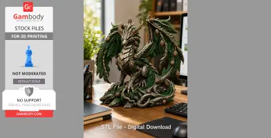 Ancient Forest Guardian Dragon STL File for 3D Print