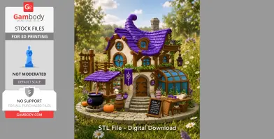 Lavender Witch Apothecary Cottage STL File for 3D Print