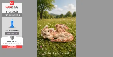 Peach Baby Blossom Dragon STL File for 3D Print