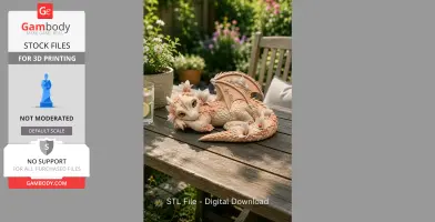 Peach Baby Blossom Dragon STL File for 3D Print