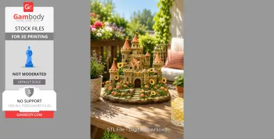 Sunflower Fantasy Castle STL File for 3D Print