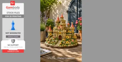 Sunflower Fantasy Castle STL File for 3D Print